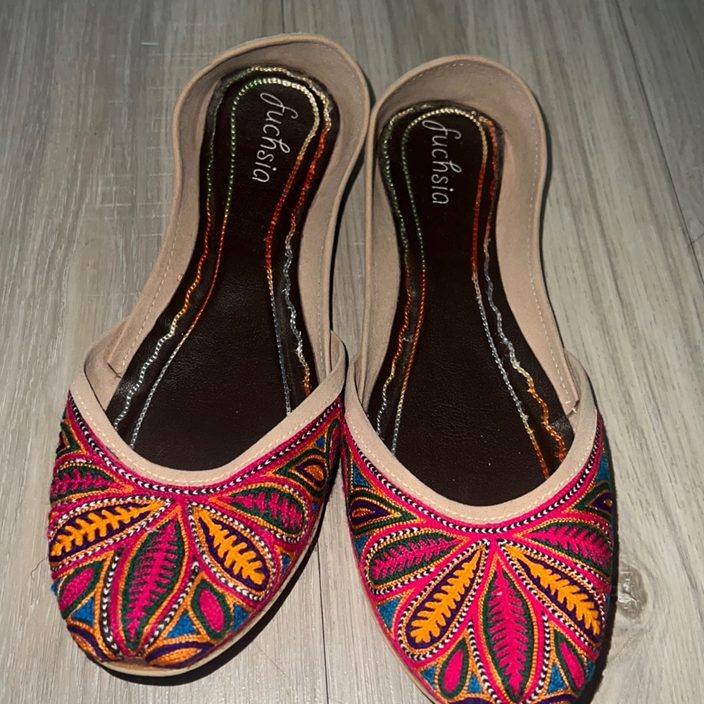 Fuchsia hand made ballerina flats